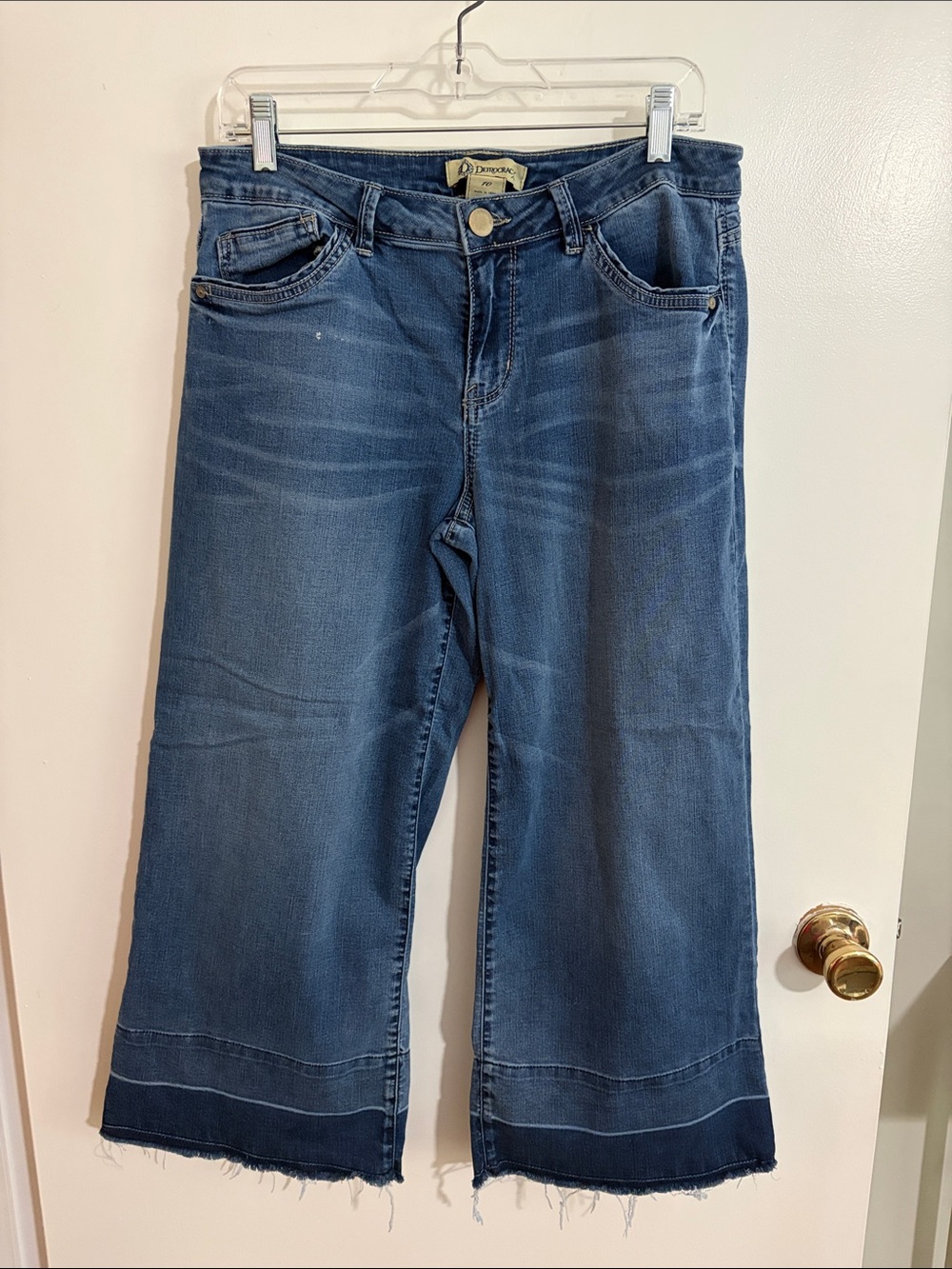 Women’s 10 Democracy Jeans Wide Leg Cropped Two-Tone Hem